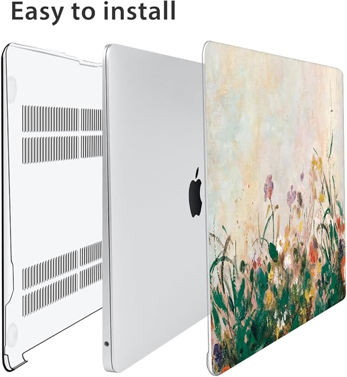 Compatible with MacBook Air 13 inch Case 2022 2021-2018 A2337 M1 A2179 A1932 Retina Display with Touch ID, Plastic Hard Shell Case +Keyboard Cover+Screen Protector+Webcam Cover, Oil Painting