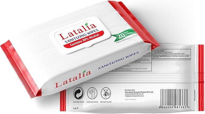 Hand Wipes | 80% Alcohol Hand Sanitizer Wipes for Hands & Face Moisturizing, Gentle, Convenient and Fragrance Free (Pack 0f 1, 20 Counts)