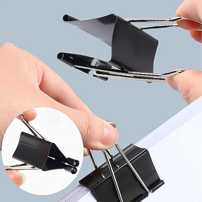 Binder Clips Paper Clamps 300 Pack Assorted Sizes (Black), Jumbo, Large, Medium, Small, Mini and Micro,6 Sizes for Office, School and Home
