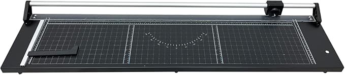 48'' Manual Rotary Paper Trimmer Cutter with an Angle Line Rolling Guillotine Paper Cutting Machine for Cutting Photo Paper, Film（Black）