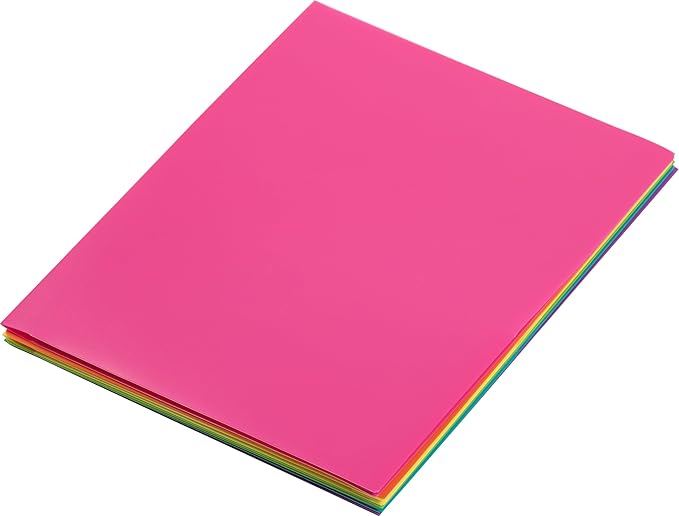 JAM PAPER Heavy Duty Plastic 2 Pocket Extra Tough School Folders - Assorted Fashion Colors - Bulk 48 Folders/Box (8 Assorted Packs of 6)