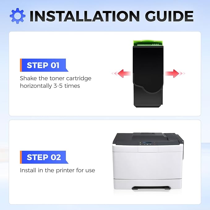 70C1XK0 70C1XC0 70C1XM0 70C1XY0 Toner Cartridge Set 4-Pack Black Cyan Magenta Yellow with chip Replacement Compatible for Lexmark CS310N CS310DN CS510DE CS510DTE CS410N CS410DN CS410DTN Laser Printer