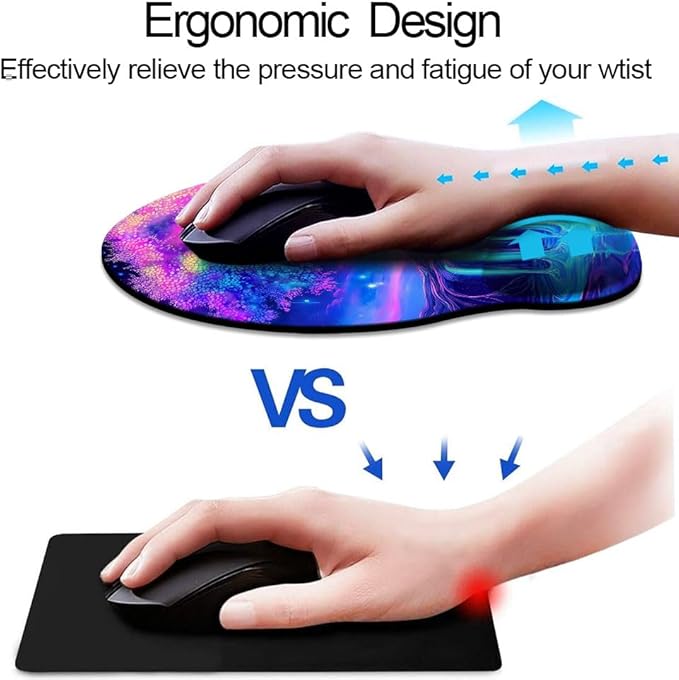 Ergonomic Mouse Pad with Wrist Support,Mouse Pad with Wrist Rest,Relieve Wrist Pain Mousepad Non-Slip Rubber Base,Mouse Pads for Desk,Computers,Laptop,Office,Home,Accessories Tree of Life