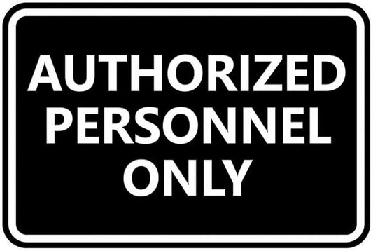Signs ByLITA Classic Framed Authorized Personnel Only Sign (Black) - Large 5 Pack