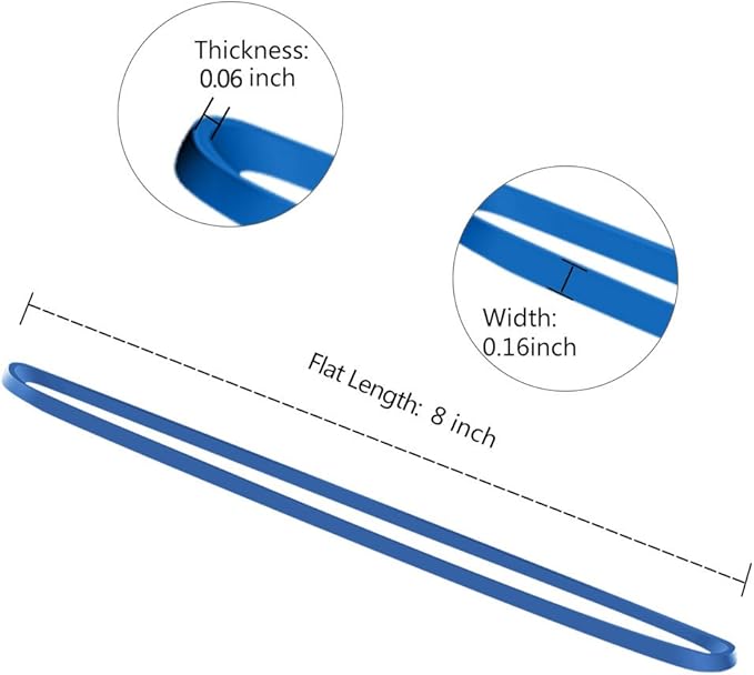 Coopay 180 Pieces Large Rubber Bands Bulk, 8 Inches Heavy Duty Strong Elastic Bands for Office Supply School Home, Securing Trash Can Garbage Cans, File Folders (Blue)