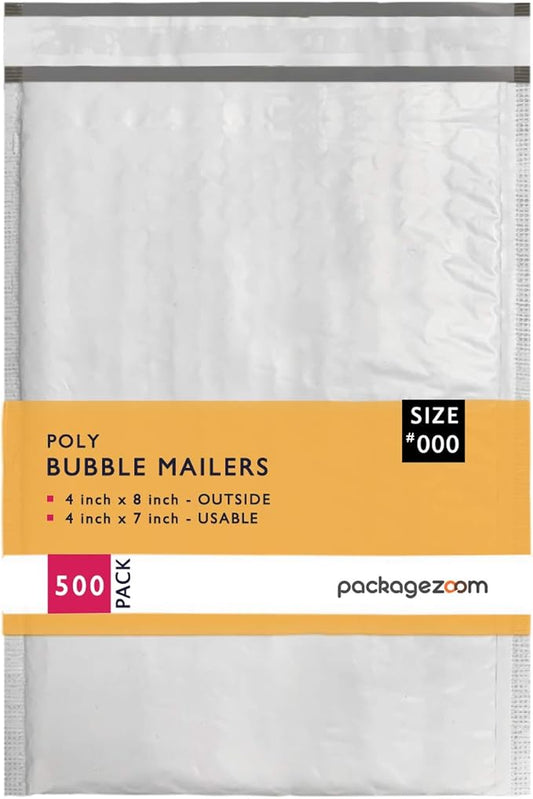 4x8 inches Poly Bubble Mailer Self Seal Bubble Shipping Envelopes 2.5 Mil 500 Pack
