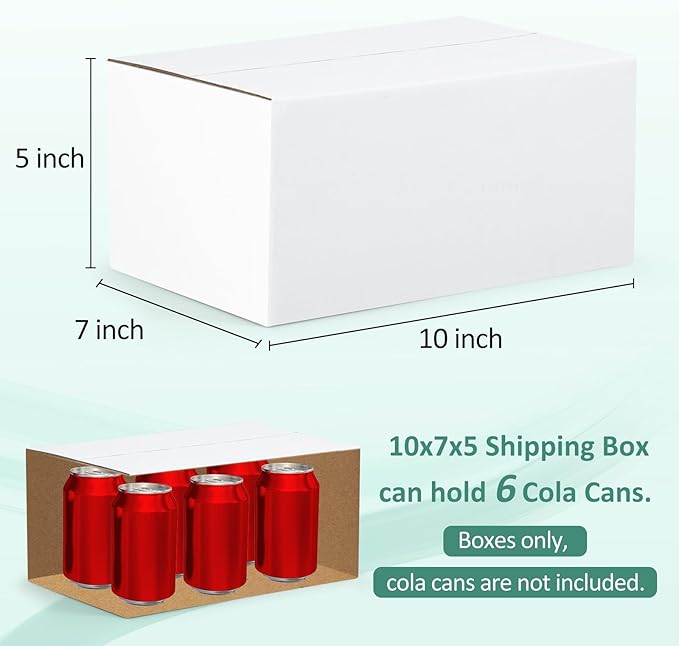 Eupako 10x7x5-Small-Shipping-Boxes-30-Pack-White-Corrugated-Box-Mailers, Cardboard Boxes for Packaging Small Business, Mailing