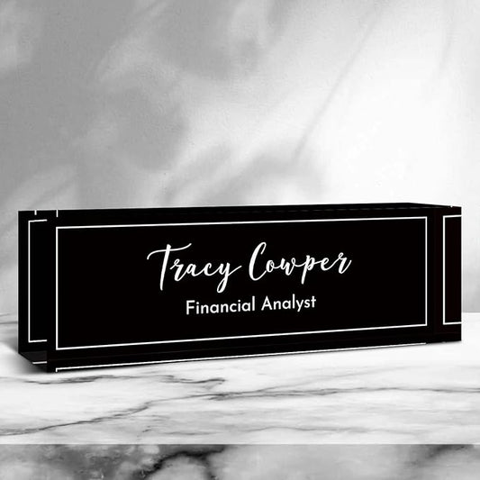 Desk Name Plate Personalized, Custom Name Plate for Desk, Acrylic Desktop Accessories, Office Gift & Decor for Women Men, Teacher Nurse Boss Employee Appreciation Gifts