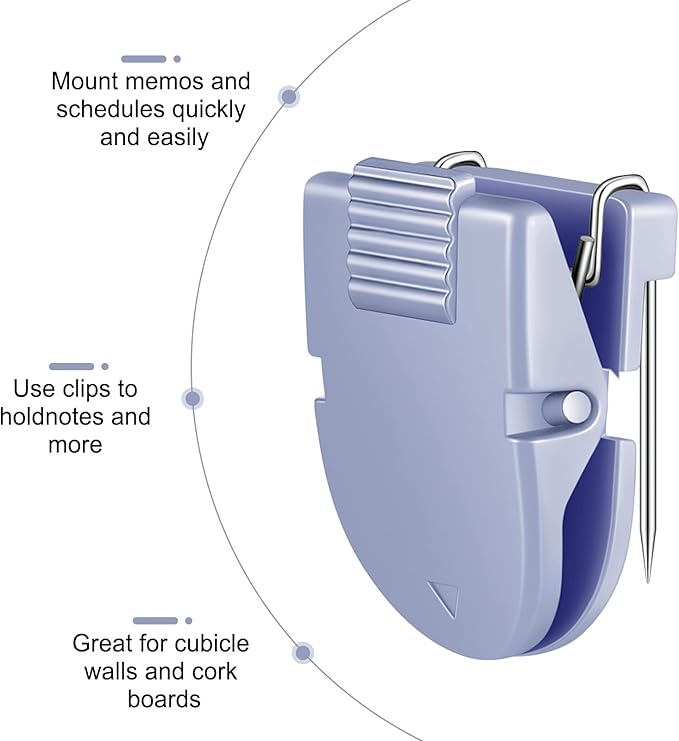 15 Pcs Cubicle Clips Fabric Panel Cubicle Accessories Fabric Partition Panel Wall Clip Office Photos Wall for Notes Memos Standard Size, 40-Sheet Capacity (Blue)