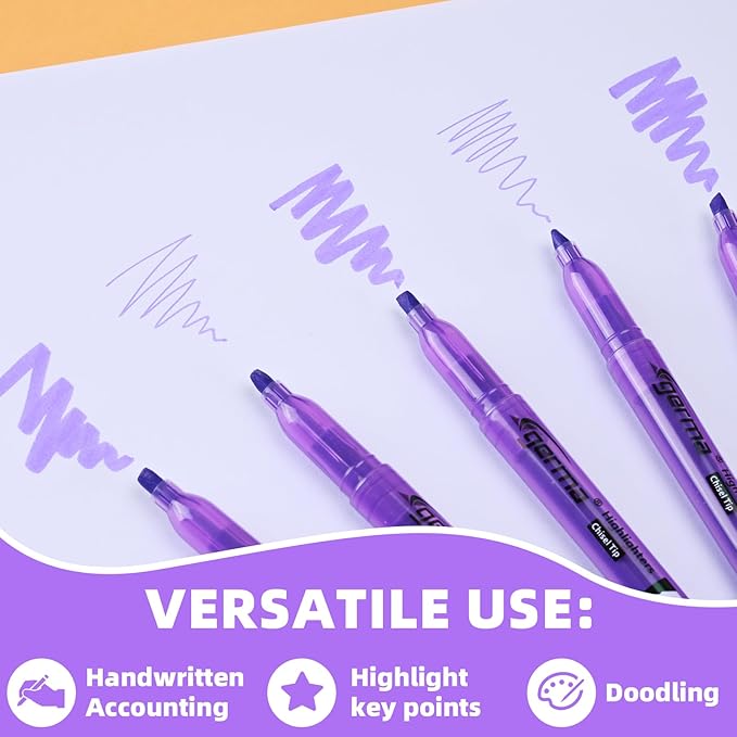 Purple Highlighters, 36 Pack, Chisel Tip Highlighter Pack, Quickly Drying, Perfect for Students Kids Adults Classroom, Office, School Supplies