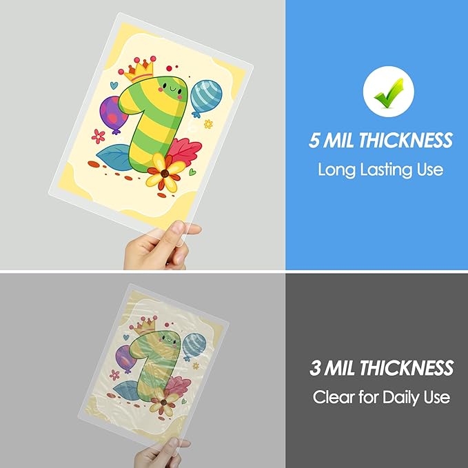 KTRIO 100 Pack Thermal Laminating Sheets 5 Mil, Hold 4 x 6 inch Photo Laminate Pouches for Laminator, Clear Lamination Paper Protection 4.3 x 6.25 inch, Round Corner, Home & Office