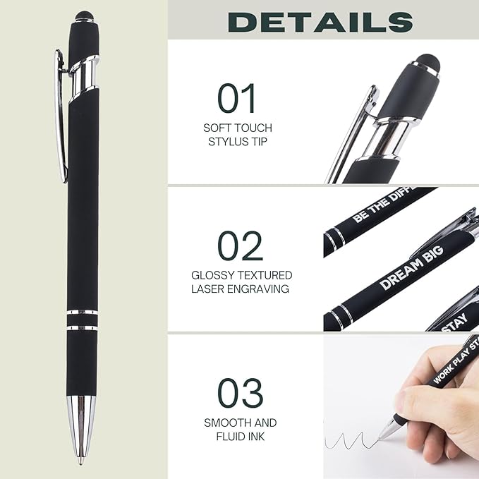 Personalized Custom Pens in Bulk – Engraved Black Ink Ballpoint Pens for Business Gifts, Customizable Writing Pens for Men and Women(Rainbow Silver Tube)