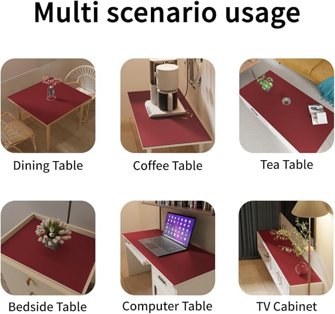 Dresser Top Cover - Can Be Used On Both Sides Waterproof and Easy to Clean Good Flatness Used for Dresser Table(Black+Wine Red 10x39)