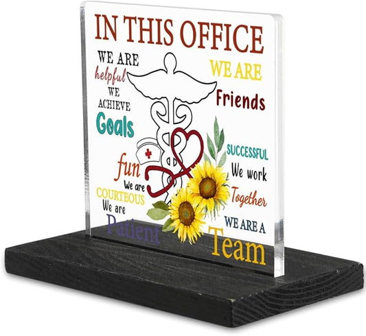 Teamwork Gift for Doctor Nurse, Inspirational Positive Quotes Decor for Medical Office Women Colleagues Team, In This Office We Are Passionate Teamwork, Best Team gifts Decorative Signs-DX339