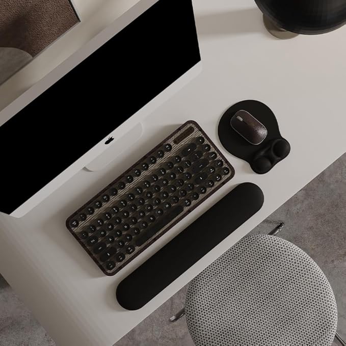 Ergonomic Mouse Pad with Wrist Rest Support&Gel Cushion for Desk; Cute Computer Decor Accessories for Women. Small Mousepad Mat Laptop Pads for Office&Home. Ergo Supplies & Aesthetic (00Black)