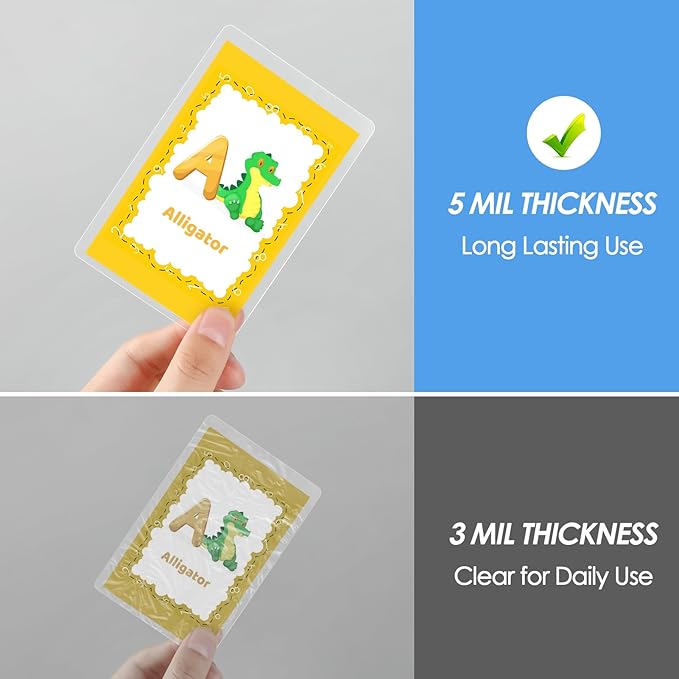 KTRIO 100 Pack Thermal Laminating Sheets 5 Mil, Hold 2 x 3.5 inch Business Card Laminate Pouches for Laminator, Clear Lamination Paper Protection 2.3 x 3.7 inch, Round Corner, Home & Office