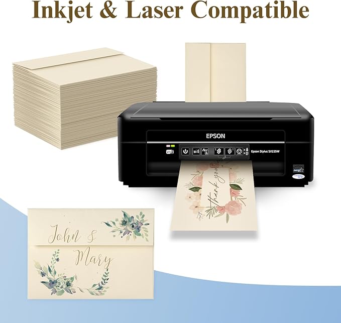 5x7 Cream Envelopes 1000 Pack, Goefun A7 Self Seal Printable Ivory Envelopes for Invitation, 5x7 Cards Mailing, 5.25 x 7.25 in