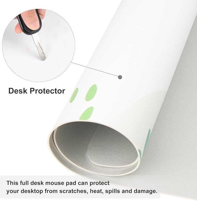 Colorful Star Large Mouse Pad, Green White Waterproof Desk Mat, Abstract Boho Double Sided Computer Gaming Mouse Pad, XXL Full Desk Mousepad Non Slip Desk Pad for School Office Home 31.5" x 15.7"