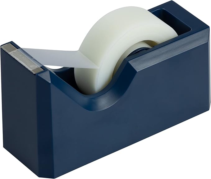 JAM PAPER Office & Desk Sets - 1 Stapler & 1 Tape Dispenser - Navy Blue - 2/Pack