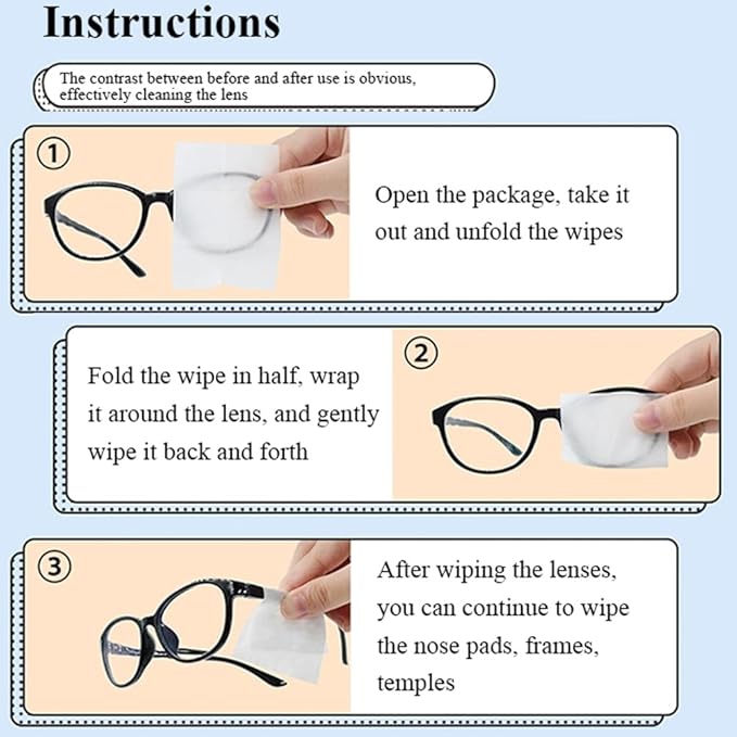 Pre-Moistened Lens Cleaning Wipes,500 Pcs Cleaning Wipes for Glasses, Computer & Laptops Screens, Smart Phones, Optical Lens, Goggles, and Watch Screen l Quick-Dry and Scratch-Free