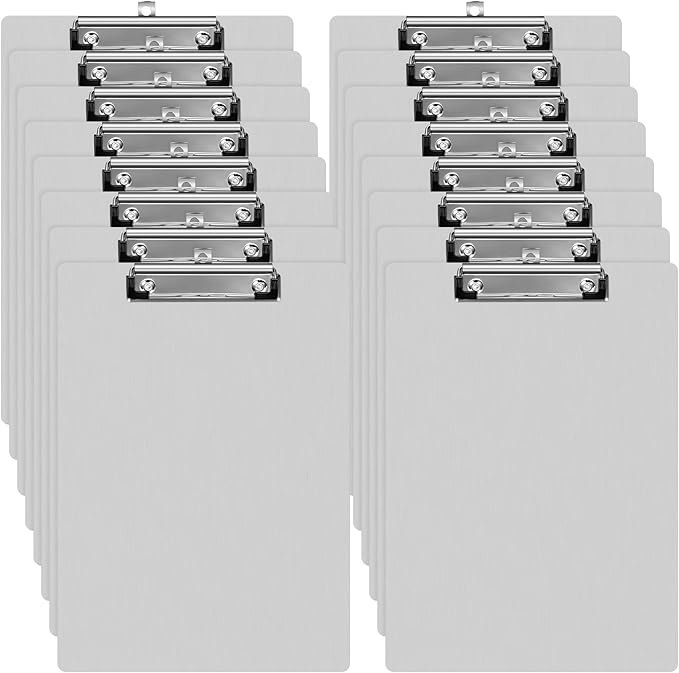 Epakh 16 Pieces Clipboard Bulks Metal Clipboard Aluminum Office Low Profile Clip Standard A4 Letter Size Metal Clip Board, Size 12.5 x 9 Inch