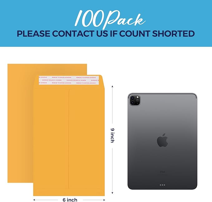 ACSTEP 2000Pack Manilla Envelopes 6 x 9 Brown Kraft Catalog Envelopes Self Seal for Mailing