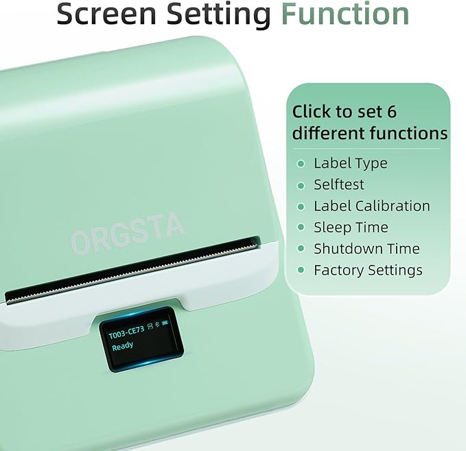 ORGSTA Label Maker Machine with Tape, T003 Thermal Label Maker, 2 Inch Bluetooth Label Printer Compatible with Phone & PC, Sticker Printer Barcode Thermal Maker for Small Business, Home, School