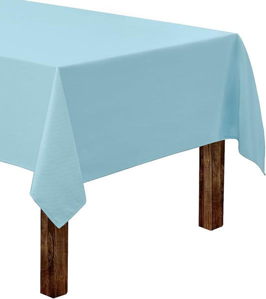 Gee Di Moda Rectangle Tablecloth - 60 x 84 Inch Baby Blue Table Cloth for 5 Foot Rectangle Table - Heavy Duty Washable Fabric - for 5 Ft Buffet Table, Holiday Party, Dinner, Wedding & Baby Shower