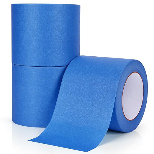 NEOACT 3 Rolls Blue Painters Tape - 4 Inch x 55 Yards Painters Tape,Multi-Surface No Residue Masking Tape for Painting,Home Improvement,Automotive,DIY Craft Arts