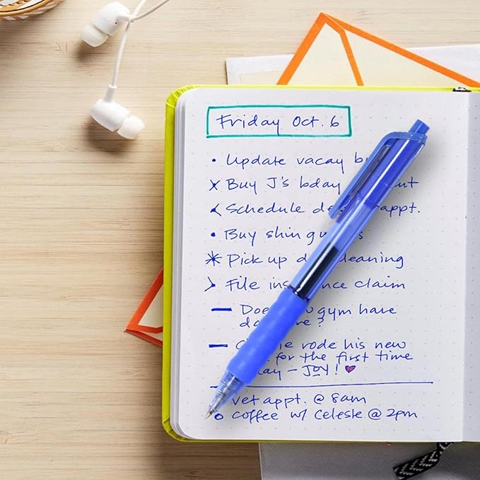 AIHAO Gel Pens Blue Ink, 0.7mm Medium Point, Smooth Writing Retractable Pens, Quick Dry Gel Ink with Comfort Grip, No Smear, 12 Pack for Office, School, Home