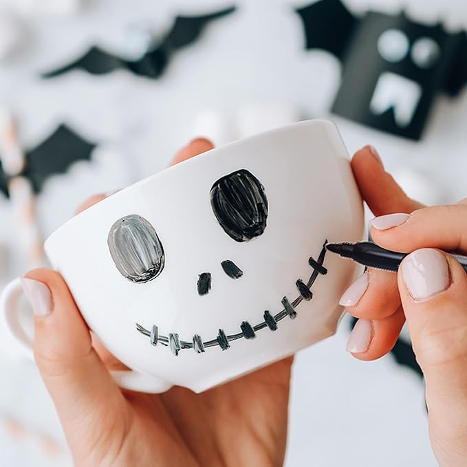 12 Black Permanent Markers with Bag - Waterproof Quick Drying Pens Set 8 Fine Tip, 2 Ultra Fine, 2 Chisel Tip Office Home School Supplies for Adults Writing Doodling Marking