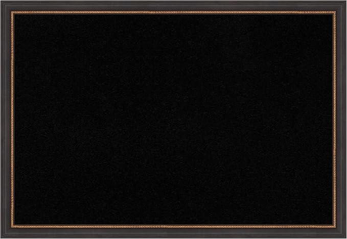 Amanti Art Black Cork Board for Wall, 27x39 Vision Board with Black Wood Frame, Large Corkboard Office Decor for Home Organization, Traditional Corkboard Pinboard to Display Items for Home