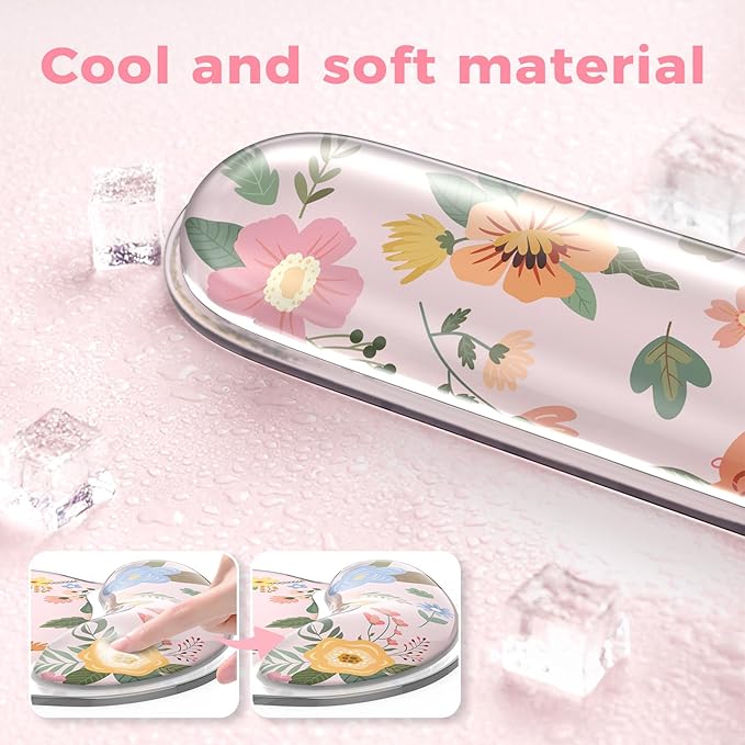 iCasso Gel Wrist Rest for Keyboard and Mouse,Pink Mouse Pad Wrist Support for Typing Pain Relief,Silicone Ergonomic Keyboard Cushion Non-Slip,Cute Computer Wrist Rest for Women Girl