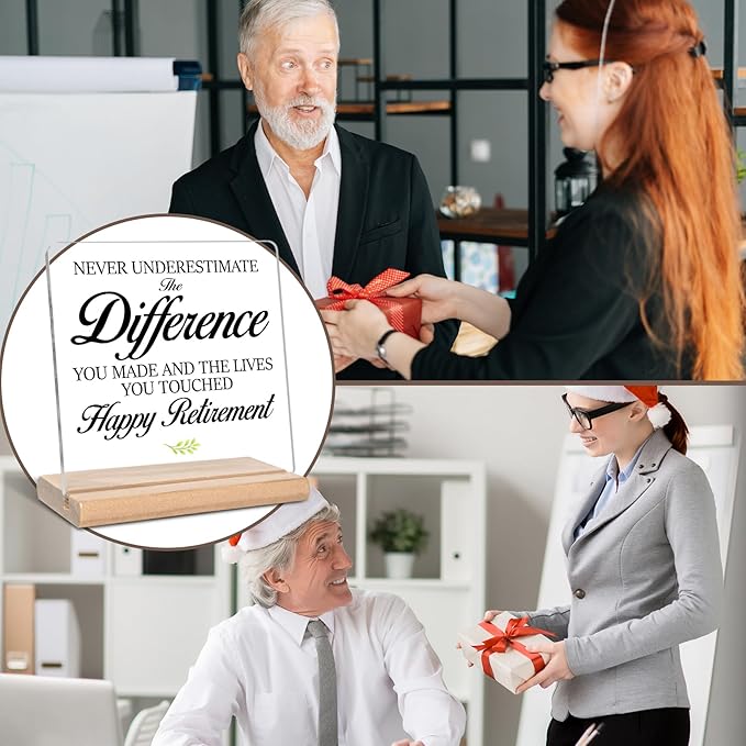 Retirement Gifts for Coworker, Difference Maker Definition Acrylic Plaque Sign, New Job Going Away Farewell Coworker Leaving Gifts, Thank you gift for Boss Leader Colleague Friends Principal Teacher