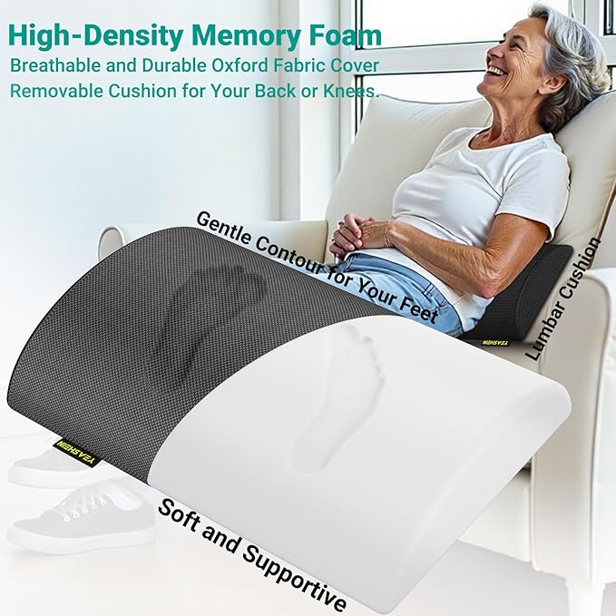 Adjustable Foot Rest for Under Desk at Work, Ergonomic Under Desk Footrest with 6 Positions, Foot Stools for Under Office Desk Chair, Leg Rest for Home, Car, Computer, Gaming Accessories