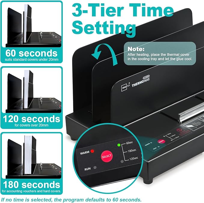 Binditek Thermal Binding Machine, 500-Sheet Capacity, 110V Heating, for A4/A5/Letter Documents, Universal Thermal Binding Machine, No Assembly Required