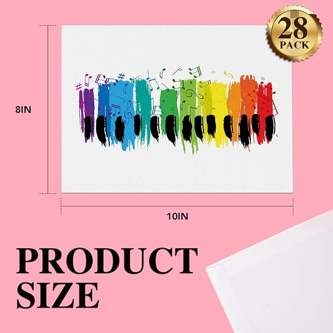 ESRICH Canvas Boards for Painting 8x10in,28 Pack Bulk Canvases for Painting - Cotton Canvas Panels for Oil, Acrylic & Watercolor Painting.