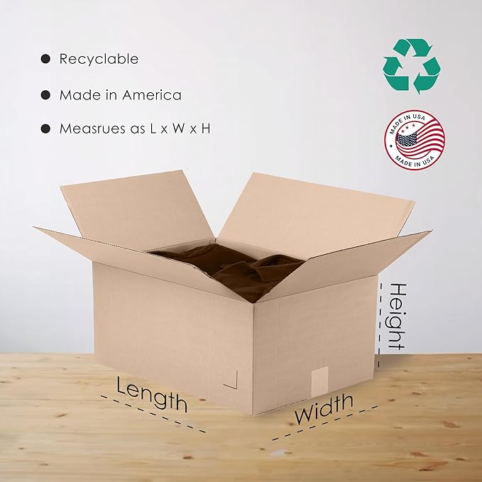 The Boxery 9"x6"x4" Brown/Kraft Corrugated Cardboard Shipping Boxes 100-Pack | Mailing, Packing, Moving & Storage for Business/Home – Durable - Eco-Friendly, Recyclable - Made in the USA