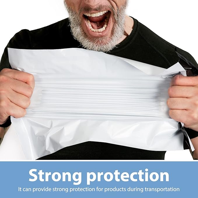 Metronic 300 Pcs Poly Mailers 12x15.5, Medium Size Shipping Bags for Small Business Supplies,White Poly Mailer Bags for Clothing Packing Supplies, Strong Adhensive Shipping Mailing Envelopes Self Seal