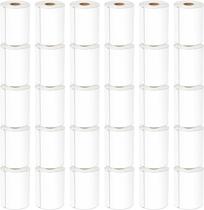 L LIKED 7,500 PCS 4"x 6" Direct Thermal Labels White Perforated Shipping Label, Compatible with Zebra, Rollo, Jadens, Nelko, 250 Labels per Roll, 30 Rolls