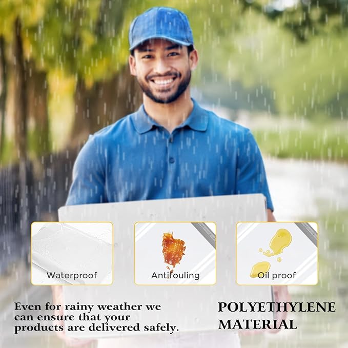 Metronic Large Poly Mailers 17.7x22” 50 Pack Bulk,Shipping Bags for Clothes,Strong Self Adhesive Shipping Envelopes for Small Business,Waterproof Mailing Envelopes for Packaging White