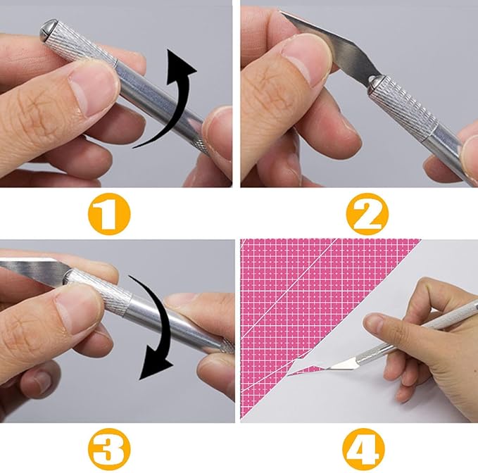 Exacto Knife Precision Carving Craft Hobby Knife Kit with 40 PCS Exacto Blades for DIY Art Work Cutting, Hobby, Scrapbooking, Stencil (Pink)