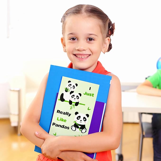 Xqumoi I Just Really Like Pandas Sticky Notes Set, 550 Sheets, Cute Cartoon Pandas Self-Stick Notes Pads Animal Divider Tabs Bundle Writing Memo Pads Back to School Office Supplies Small Gift