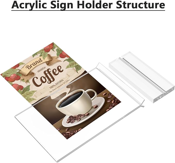 MaxGear 4x6 Acrylic Sign Holder 24 Pack, Double Sided Display Stand, Clear Paper Holder Picture Frame, Plastic Menu Holder Photo Frame Poster Stand for Stores, Restaurants, Hotels, Office