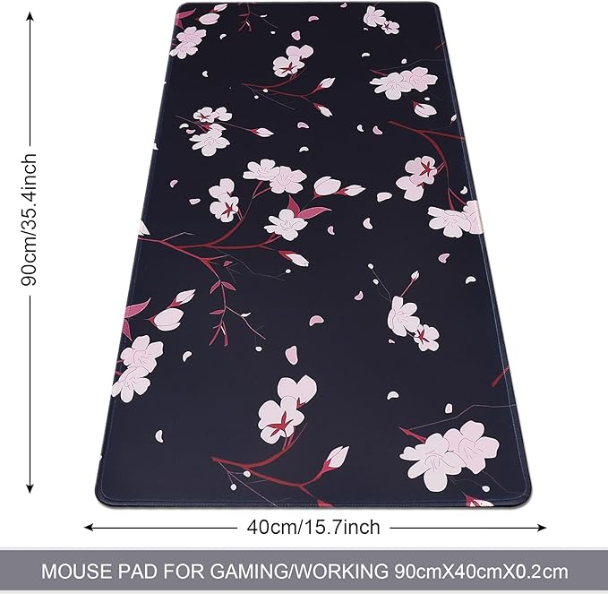 XXL Gaming Mouse Pad 35.4x15.7 Professional Large Mouse Pad & Computer Game Mouse Mat-90x40 Blackhua