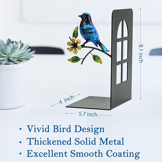 Metal Bookends, Decorative Book Ends for Shelves, Christmas Decor Nonskid Book Holder for Video Games/CD/DVD, Book Stopper, Black Christmas Decorations Gift