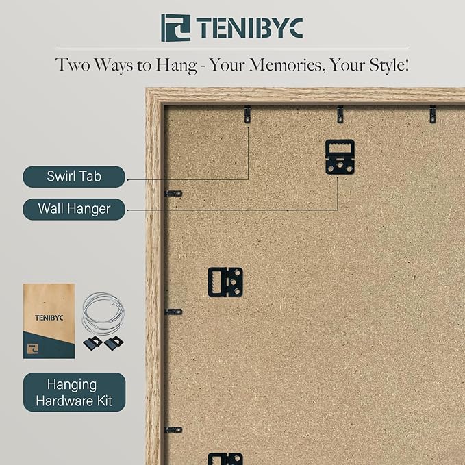 16x24 Oak Poster Frame 3 Pack, Natural Solid Wood Picture Frame, Wall Gallery Frame