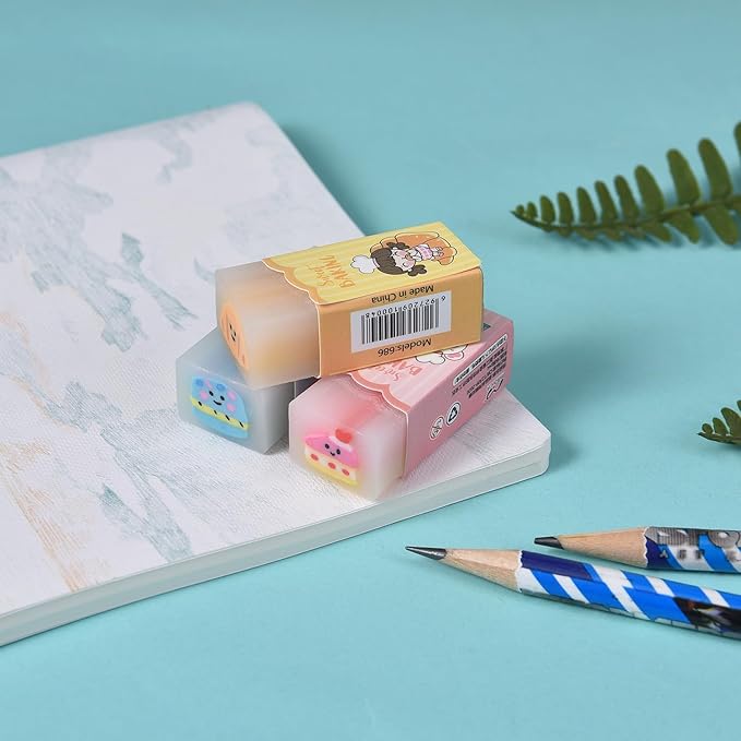 18 Pack Dessert Erasers for Kids, Kawaii for Students, Jelly for School Supplies Prize Gifts Party Favors