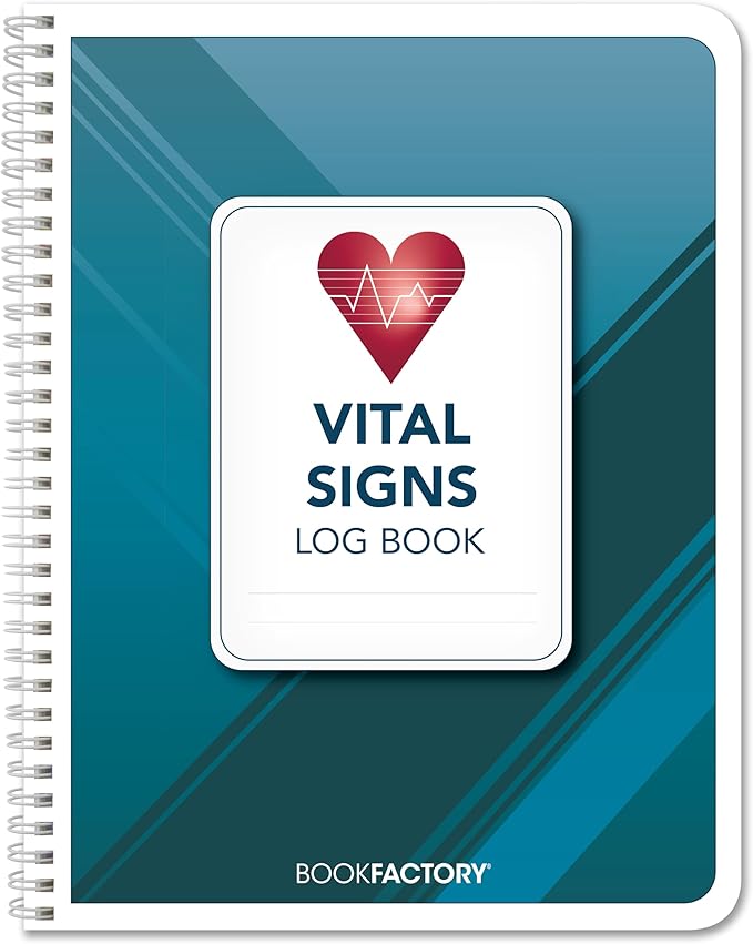 BookFactory Vital Signs Log Book/Vitals Monitoring Logbook/ 104 Pages Record Book – 8.5” x 11” (LOG-104-7CW-PP(Vital-Signs))