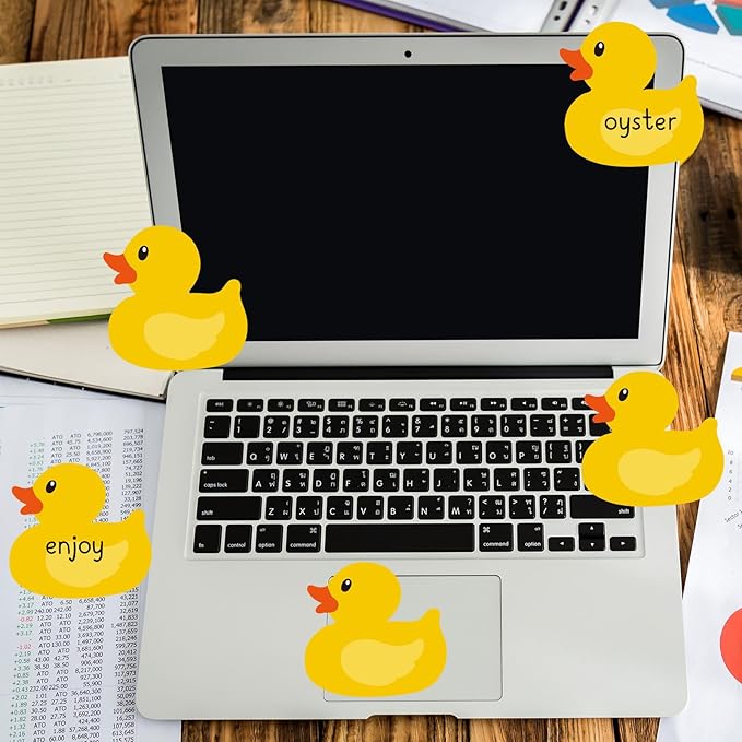 12 Pcs Rubber Duck Sticky Notes Yellow Duck Shape Notepad Removable Memo Pad for Back to School Decorations Home Classroom Office Party Decor